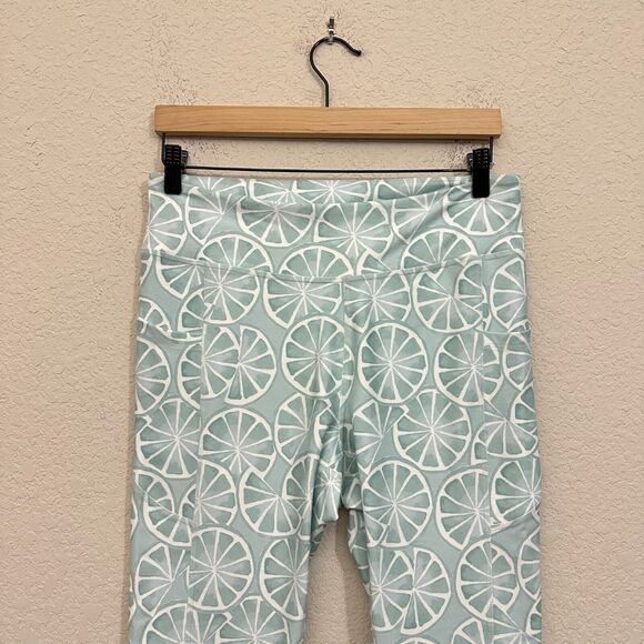 NWT GILLY HICKS Lemon Print Go Recharge High Rise 7/8 Leggings Green Blue - Picture 2 of 15